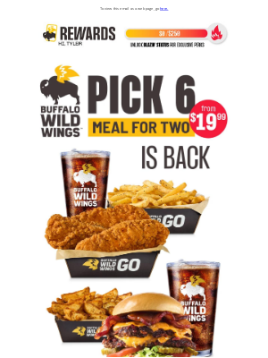 Buffalo Wild Wings - Pick 6 is BACK 🤯💯​