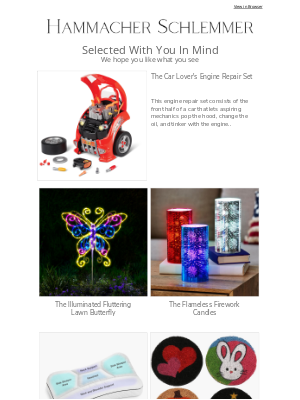 Hammacher Schlemmer - Selected Just For You:  The Car Lover's Engine Repair Set & More
