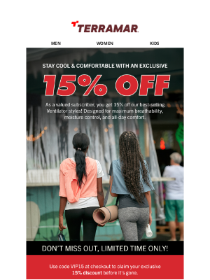 Terramar Sports - Subscribers Only! Enjoy 15% OFF Your Next Purchase ✨