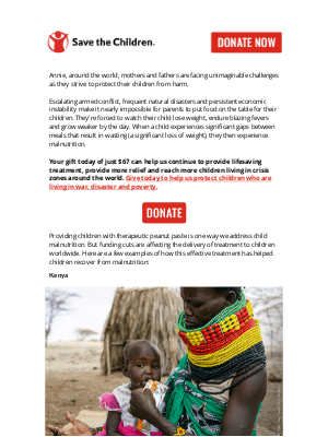 Save the Children Federation, Inc. - Funding cuts compound malnutrition crisis