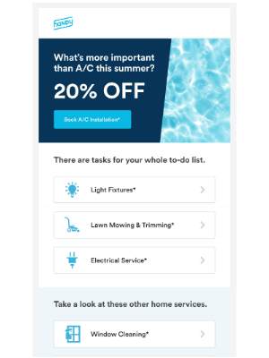 Handy - Don’t Let Faulty A/C Ruin Your Vibe. Get 20% off A/C Installation Today!