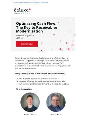 Deluxe - Join our webinar: Optimizing Cash Flow: The Key to Receivables Modernization