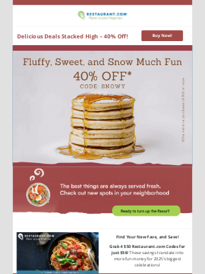 Restaurant - Stack Up the Savings with 40% Off 🥞