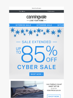 Canningvale (Australia) - Up to 85% off Cyber Sale extended! Shop our restocks and new markdowns