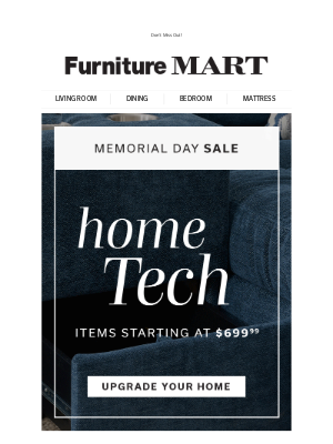 The Furniture Mart - Last Chance: Memorial Day Home Tech from $699.99!