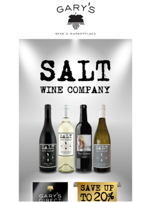 Gary’s Wine & Marketplace - Up to 20% Off West Coast Pinot Noir, Sauvignon Blanc & More – Save BIG On Salt Wine Co. Lineup!