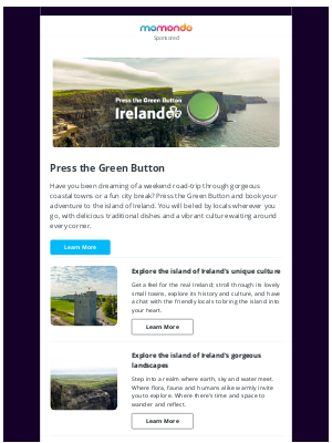 momondo (UK) - Press the Green Button to Ireland