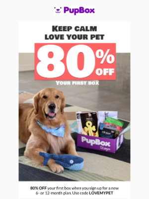 PupBox - Celebrate Love Your Pet Day with 80% OFF! 🎉