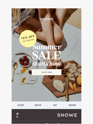SNOWE - 15% off everything on your summer wishlist