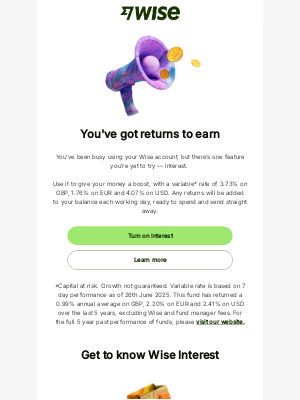 Wise - Ready to earn a return?