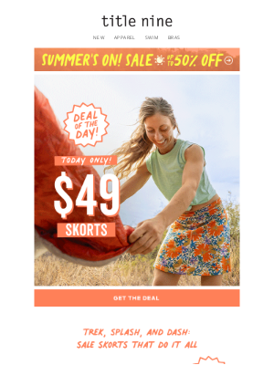 Title Nine - Today’s deal: $49 Skorts + Up to 50% off