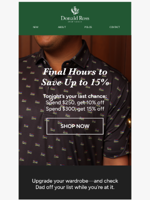 Donald Ross Sportswear - Weekend Event Ends Tonight – Don’t Miss Out