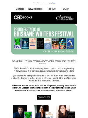 QBD The Bookshop (Australia) - PROUD PARTNERS OF THE 2025 BRISBANE WRITER'S FESTIVAL!