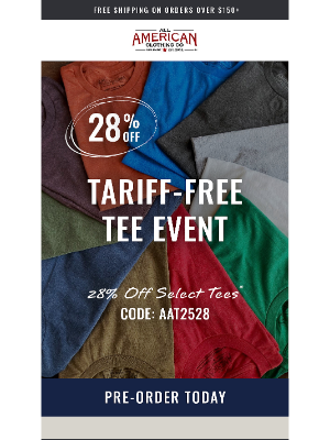 allamericanclothing - 🔥 28% OFF Tariff-Free Tees 🔥