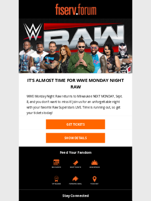 Milwaukee Bucks - Last Chance 🔥 Don't Miss WWE Monday Night Raw Next Week On Sept. 8!