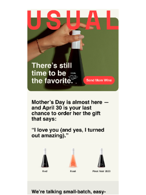 USUAL Wines - There’s still time to win Mother’s Day