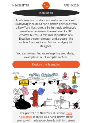 ReadyMag - Web design inspiration from illustration to theater