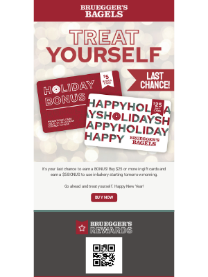 Bruegger's Bagels - Your LAST CHANCE for Free $5 Bonus Cards