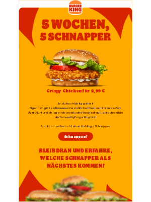 Burger King (Germany) - 5 Wochen, 5 Schnapper sind zurück! 😍🚨