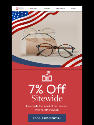 Designer Optics - Celebrate The Spirit Of Democracy! 7% OFF Sitewide