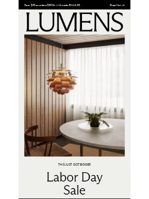 Lumens - The Sale Just Got Bigger: Up to 50% off 250+ brands