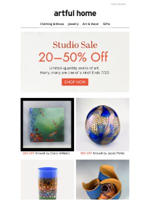 Artful Home - Starts Now: Up to 50% Off at Our Studio Sale