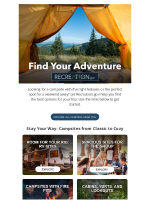 Recreation.gov - Weekending Made Easy 🏕️