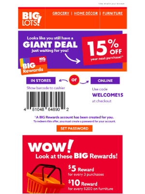 Big Lots - Your 15% OFF is waiting! ⏳ Sign in now!