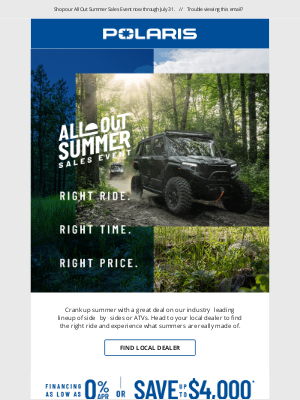 polaris - Ride Now with 0% APR for 60 Months