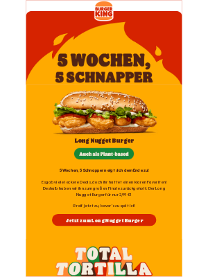 Burger King (Germany) - Nur noch diese Woche: Long Nugget Burger für nur 2,99 €! 🔥🍔