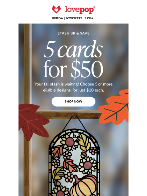 Lovepop - $10 cards for your fall stash 🍁☕