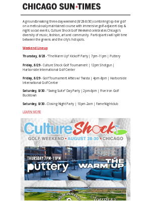 Chicago Sun-Times - Culture Shock Golf Weekend Tees Off in Chicago 8/28-30