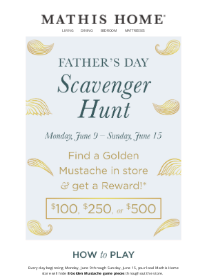 Mathis Brothers Furniture - Find the Golden Mustache 👨 Win a Reward!