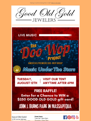 Good Old Gold - Tonight: Live Performance by The Doo Wop Project + Raffle Giveaway