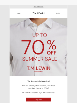 T.M.Lewin (United Kingdom) - Summer Sale | NOW LIVE
