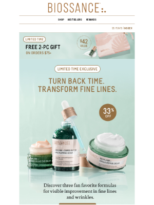 BIOSSANCE - Age gracefully with 33% off & free gift