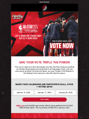 Portland Trail Blazers - VOTE FOR RIP CITY ALL-STARS!