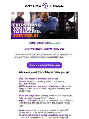 Anytime Fitness - Anita, TODAY ONLY… Join for $1!
