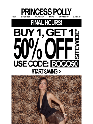 Princess Polly - FINAL HOURS ☆ BUY 1, GET 1 50% OFF