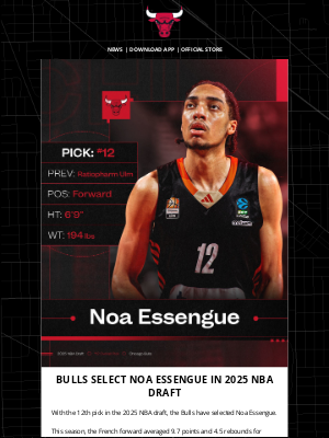 Chicago Bulls - Welcome to Chicago, Noa Essengue!