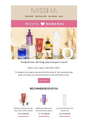 MISSHA - You Earned it, Louis! Here's Your Discount Code