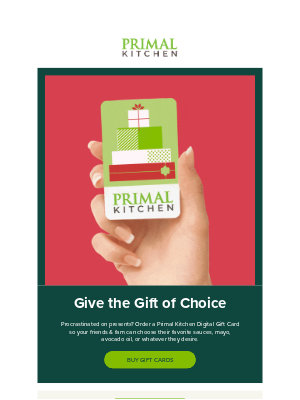 Primal Kitchen - 🎁 Gift cards that give back!