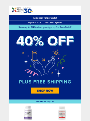 Your Big Savings Are Here: 40% Off + Free Shipping!