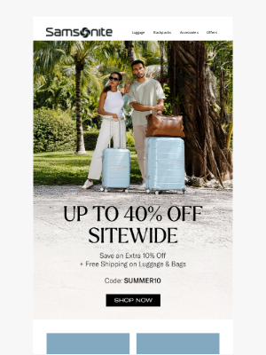 Samsonite - Primed for Summer Savings Starts Now