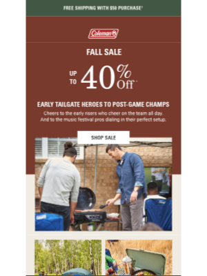 Coleman Company - Up to 40% Off Tailgating 🏈 🍻