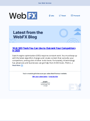 WebpageFX - 10 AI SEO Tools You Can Use to Outrank Your Competitors in 2025