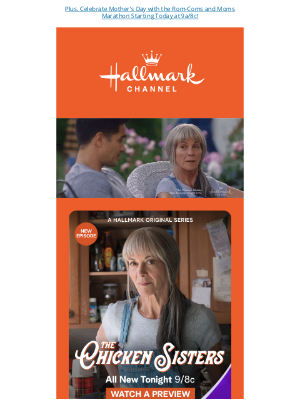 Hallmark Channel (Crown Media Holdings, Inc.) - All New Episode of The Chicken Sisters Tonight 8/7c!