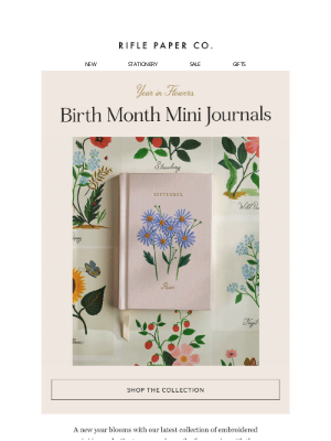 Rifle Paper Co. - NEW! Embroidered Birth Month Journals 🌸