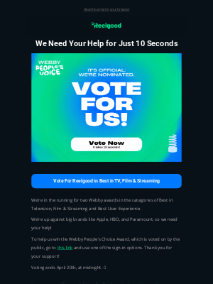 reelgood - Help out an underdog! 🏆