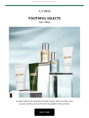 La Mer - Don't wait to select 5 minis with any $100 purchase